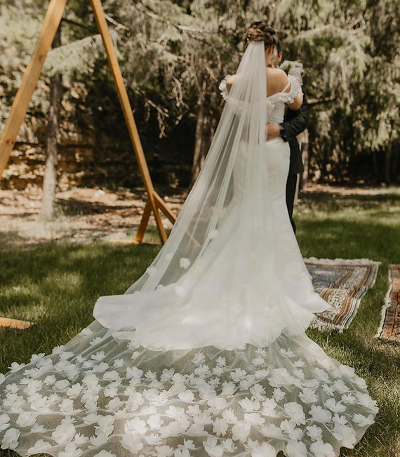 Floating Floral Veil