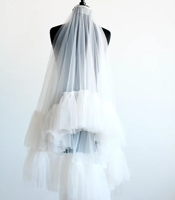 Ruffle Veil Short