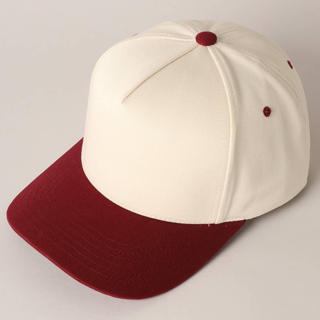 Custom Embroidery Plain Two Tone Canvas Cotton Baseball Cap
