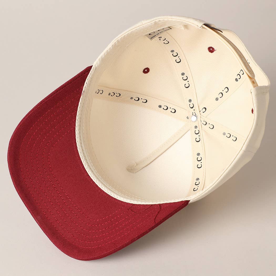Custom Embroidery Plain Two Tone Canvas Cotton Baseball Cap