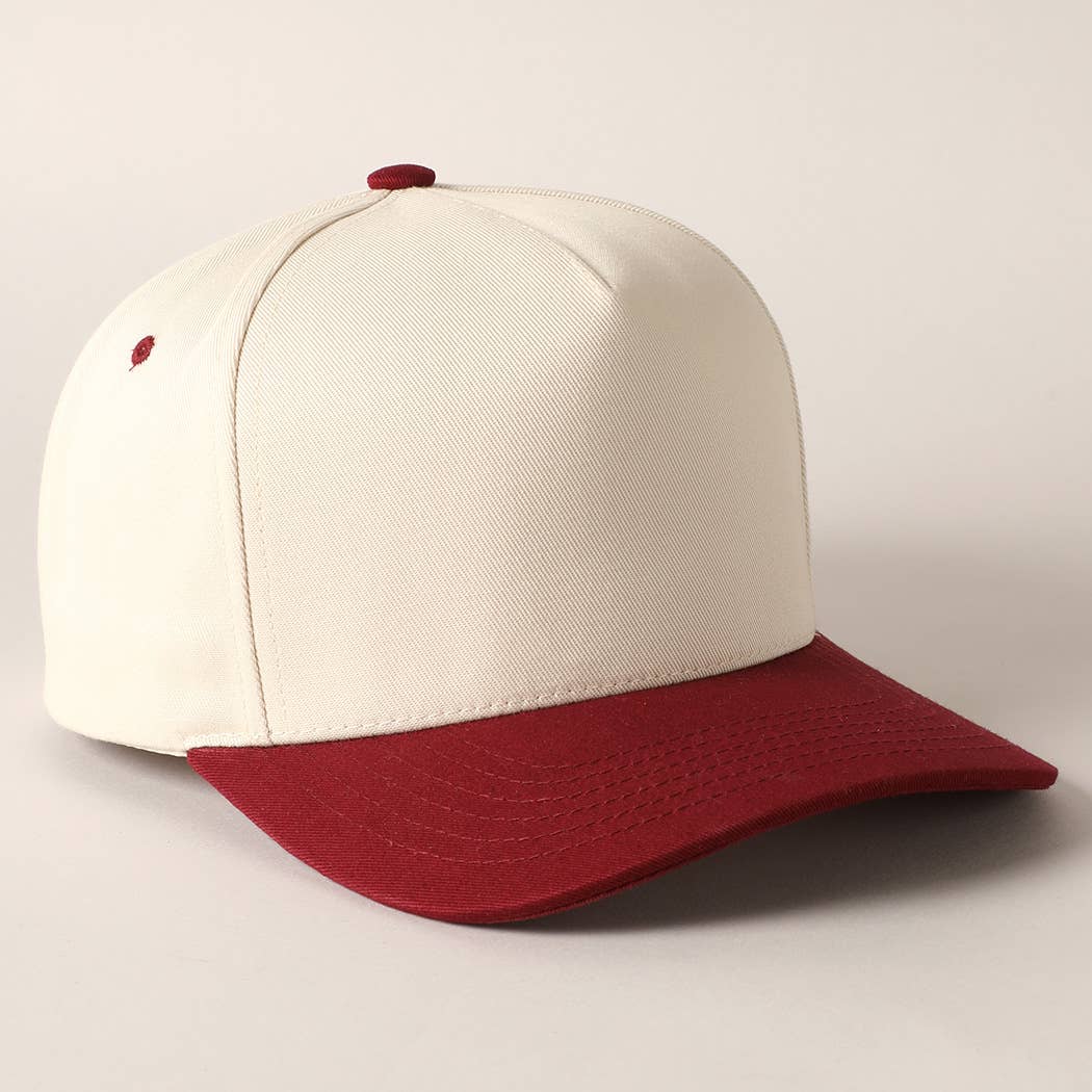 Custom Embroidery Plain Two Tone Canvas Cotton Baseball Cap